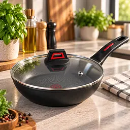 Сковорода WOK Benson глибока антипригарна з кришкою 24 см BN-834