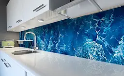 Кухонний фартух Вируючий океан хвилі ПВХ для декору 60х300 см Морський Синій Happy Pocket Z183945 - мініатюра 5