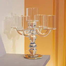 Підсвічник канделябр Yiwu Flora скляний на 5 свічок 24 см HP-4-31 - мініатюра 3