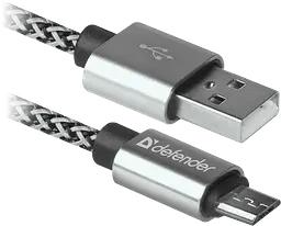 Кабель USB AM-micro BM, 1.0 м, білий, 08-03T PRO Defender - мініатюра 2