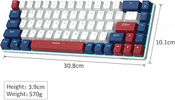 Ігрова механічна дротова клавіатура MageGee MK-Box / 60% /68 клавіш / Red Switch / Blue - мініатюра 6