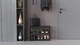 Банкетка універсальна Ferrum-decor Слайм 45x63x26 чорний ДСП Венге 16мм (FRD-105512) - мініатюра 3