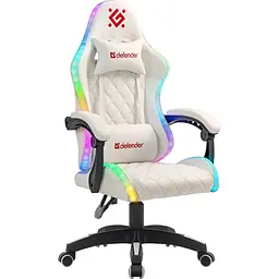 Крісло ігрове Defender Energy, Клас 4, 50мм, PU, ​​RGB, біле - мініатюра 2