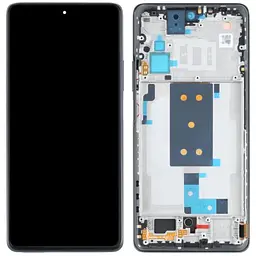 Дисплей Xiaomi 11T / Xiaomi 11T Pro чорний, TFT, з рамкою сірого кольору, Meteorite Gray