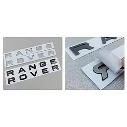Емблема напис RANGE ROVER чорна глянцева 720х31мм пластик (на скотчі) - мініатюра 4