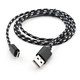Дата кабель USB 2.0 AM to Micro 5P 2color nylon 1m black Vinga (VCPDCMBN31BK) - мініатюра 3