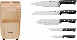 Tefal Набір ножів Ice Force, 5 пр., з дерев'яною колодкою, нержавіюча сталь, плаcтик, чорний - мініатюра 4