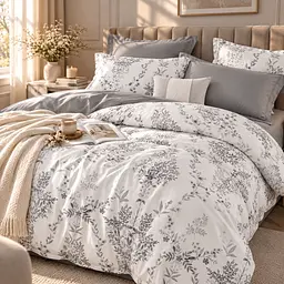 Комплект постільної білизни Love You Willow Сімейний 160×220×2 см тенсель 300TC сірий (ly63053) - мініатюра 7