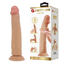 Фалоімітатор Sliding Skin Sharife 10" 25.4 см тілесний - мініатюра 5