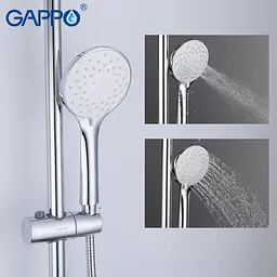 Душова система з термостатом Gappo G2490, вилив - перемикач на лійку, хром - мініатюра 5
