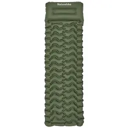 Матрац туристичний надувний одномісний Naturehike CNK2550WS019, 200х60х6.5 см, зелений, для кемпінгу із мішком для надування