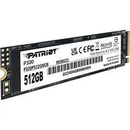 SSD внутрішні Patriot P320 512GB M.2 2280 NVMe PCIe 3.0 x4 (P320P512GM28) - мініатюра 2