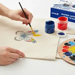 Фарби акрилові для тканини Kite Creative 12 кольорів 20 мл (K-276) - мініатюра 5