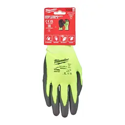 Рукавиці робочі сигнальні Hi-Vis Milwaukee з опором порізам 1/A рівня розмір 11/XXL - мініатюра 2