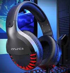 Дротова гарнітура Awei ES-770i Gaming earphone with LED, USB, 3.5mm, 2.1m, black - мініатюра 10
