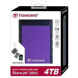 HDD накопичувач Transcend StoreJet 25H3 4TB (TS4TSJ25H3P) USB 3.0 Purple (6369782) - мініатюра 3