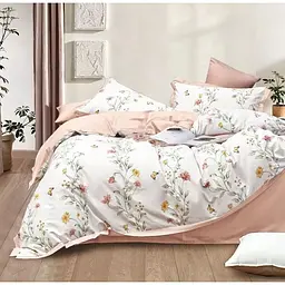 Комплект постельного белья Soho Elle Wildflowers Rose Евро 200x230 см бело-розовый (A130062)