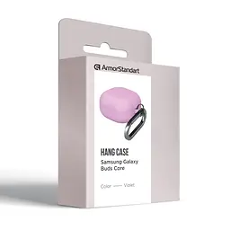 Силіконовий чохол для навушників Samsung Galaxy Buds Core, Hang Case, фіолетовий, ультратонкий захисний кейс товщиною 2 мм, захист від подряпин, пилу та ударів, компактний, з карабіном для кріплення, ArmorStandart (ARM88045) - мініатюра 3