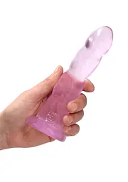 Фалоімітатор RealRock Crystal Clear 7" 18 см (рожевий) - мініатюра 8
