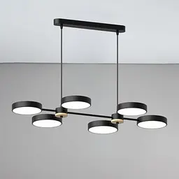 Люстра підвісна світлодіодна Sirius B X13284/6 BK+WOOD чорна