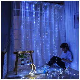 Гірлянда ColorWay штора водоспад 3x3м 300LED 220V синя (CW-GW-300L33VWFBL) - мініатюра 11