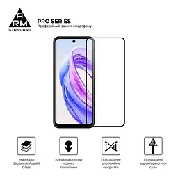 Захисне скло на Meizu Mblu 21 4G з олеофобним покриттям, Pro, повне проклеювання, антистатичний і пиловідштовхуючий шар, 9H, самоклеючеся, 2.5D, на весь екран, антистатичний клей, ArmorStandart (ARM88116) - мініатюра 2