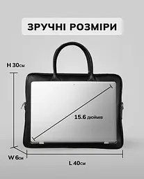 Шкіряна чоловіча сумка-портфель для ноутбука Tiding Bag M364A чорна - мініатюра 4
