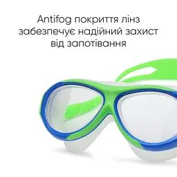 Дитяча маска для плавання Renvo Karu JR Anti-fog салатовий синій OSFM (1SM100-14) - мініатюра 5