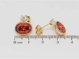 Сережки Xuping Позолота 18K пусети "Червоний кристал" (082205) - мініатюра 2