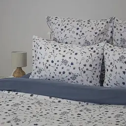 Комплект постільної білизни Melluna Luna Garden євро темно-синій/білий з принтом (2-04704_33471) - мініатюра 4