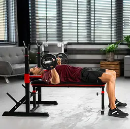 Лавка тренувальна Hop-Sport HS-1025 Pro для жиму горизонтальна регульована - мініатюра 8