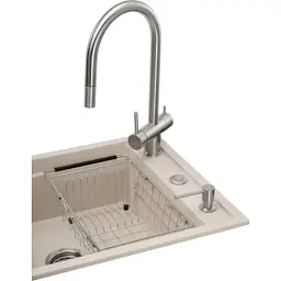 Мийка кухонна GRANADO Royal Estella terra (+ подрібнювач Algar 1000 + змішувач Ferrol inox + дозатор Redondo inox + ко (ksg0303) - мініатюра 3