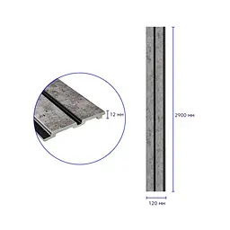 Декоративна PS рейка 122x2900x12мм (D) SW-00001752 - мініатюра 2