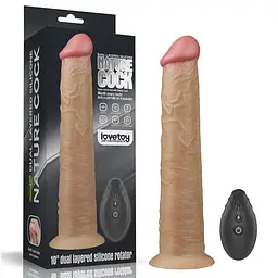 Вібратор Dual-Layered Silicone Rotator 10" Flesh