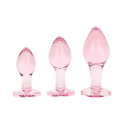 Анальна пробка EasyToys Anal Plug Glass M 8.3 см (рожевий) - мініатюра 9