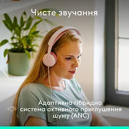 Навушники Logitech Zone Wired 2 USB Rose (981-001620) - мініатюра 2