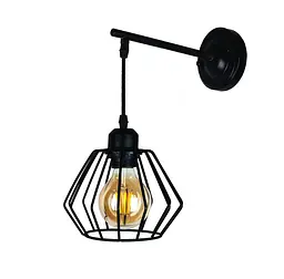 Бра настінне Levistella 756WPR108F2-1 BK, E27, 60W, чорний метал, стиль лофт