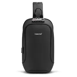 Рюкзак антизлодій з кодовим замком Tigernu T-S8102A на одне плече з USB 5 л Black (16235) - мініатюра 2