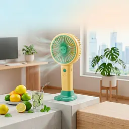 Акумуляторний вентилятор Light and Handy Fan із підставкою для телефона, 700 мА·год, 3 швидкості, 1,5-2,5 Вт, USB Type-C, 16,5 см, жовтий - мініатюра 2