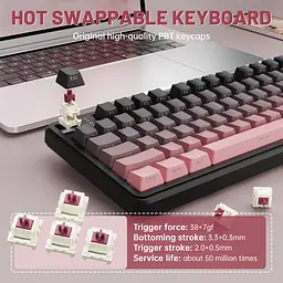 Ігрова клавіатура ATTACK SHARK X98 PRO , Рожевий - мініатюра 6