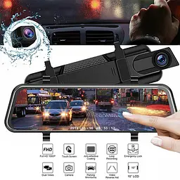 Автомобільний відеореєстратор-дзеркало L-9100, 9,66" Touch screen весь екран, 2 камери, 1080P Full HD - мініатюра 2