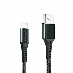 Дата кабель USB 2.0 AM to Type-C 1.2m Black Grand-X (FC-12B) - мініатюра 3