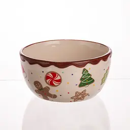 Тарілка супова Yiwu порцелянова новорічна Ø15 (см) Merry Christmas глибока тарілка кругла, салатник, бульйонниця, 800 мл CR-1-44 - мініатюра 4