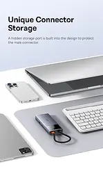 Хаб адаптер док-станція Baseus 6-in-1 Metal Gleam Series II Usb-C to HDMI + LAN (RJ-45) B00061802813-00 - мініатюра 3