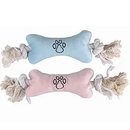 Flamingo puppy plush bone м'яка іграшка для цуценят у вигляді кісточки з мотузковими ручками 22х75х4