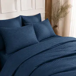 Постільна білизна LoveYouHome Євро страйп-сатин синя (ly32093) - мініатюра 3