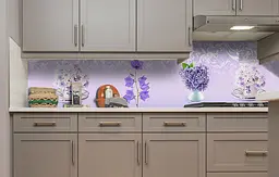 Кухонний фартух Дзвіночки вінілова наклейка для кухні ПВХ польові Квіти Фіолетовий 60х200 см Happy Pocket Z181306 - мініатюра 5