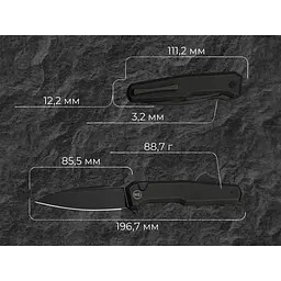 Ніж складаний туристичний Weknife Dressytak (8.6 см) Bohler M390 / Titanium чорний - мініатюра 14