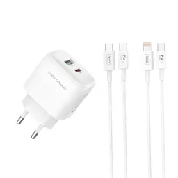 Зарядний пристрій XO 1xUSB QC3.0 + 1xUSB-C PD20W (XO-QC37) - мініатюра 2