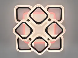 Люстра стельова LED Diasha AS8060/4+4BK, 110W, 3200K-6500K, чорний метал, акрил, сучасний стиль з пультом - мініатюра 2